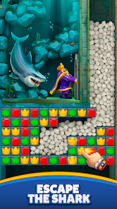Royal Match official Google Play screenshot showing colorful match-3 puzzle tiles